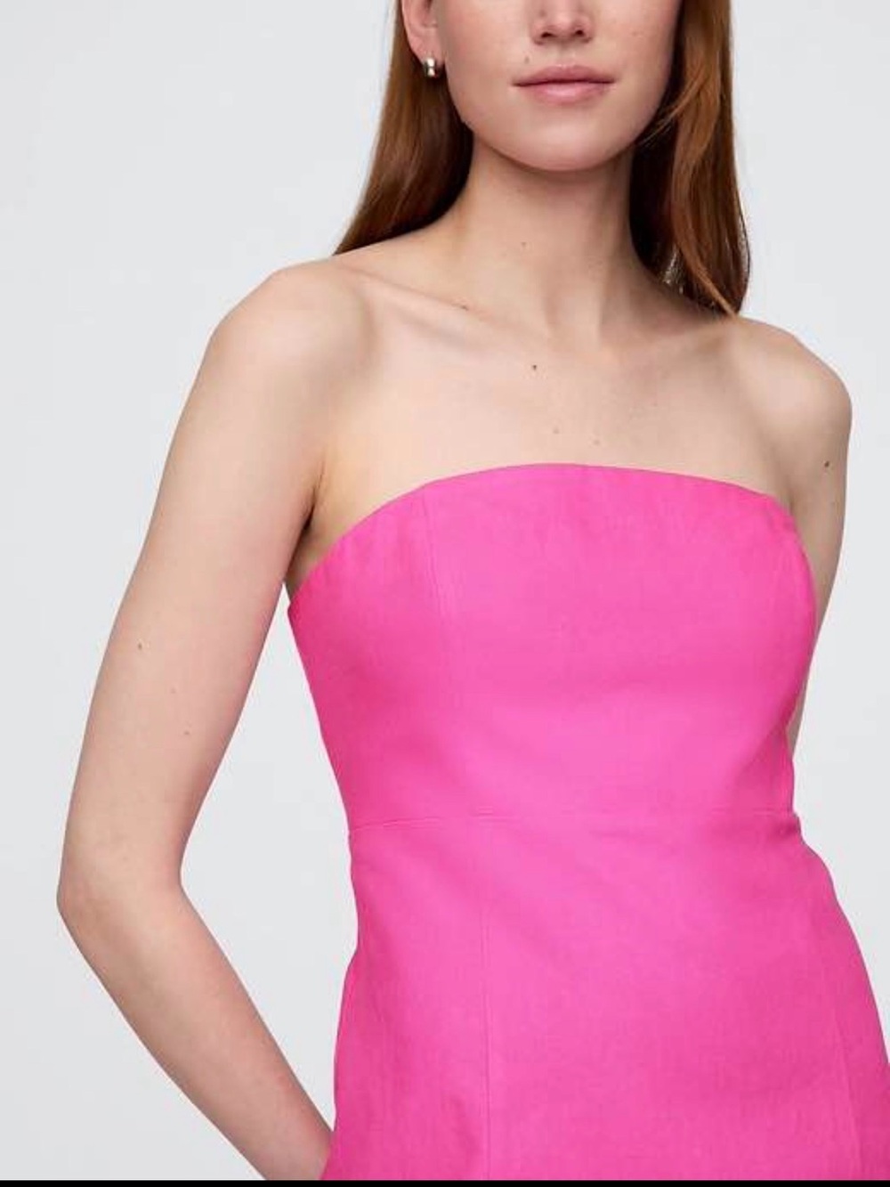 NWT Gap Linen-blend Mini Dress size Large in Pink - Picture 3 of 5